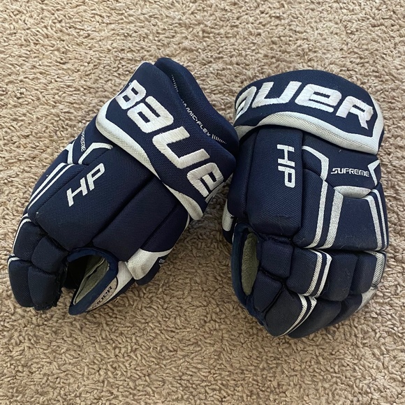 Bauer Other - BAUER Supreme HP Navy Blue Junior Hockey Gloves 10”